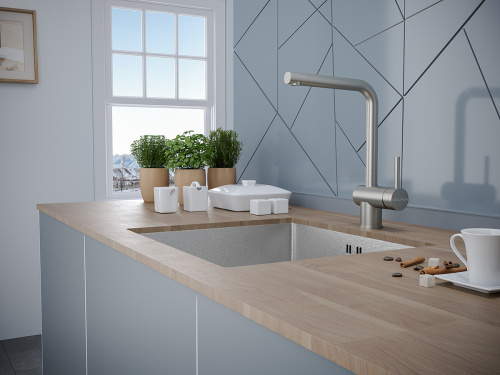 Смеситель для кухни Paulmark SPRING Sp212067-SS на раковину нержавеющая сталь без термостата - фото 2